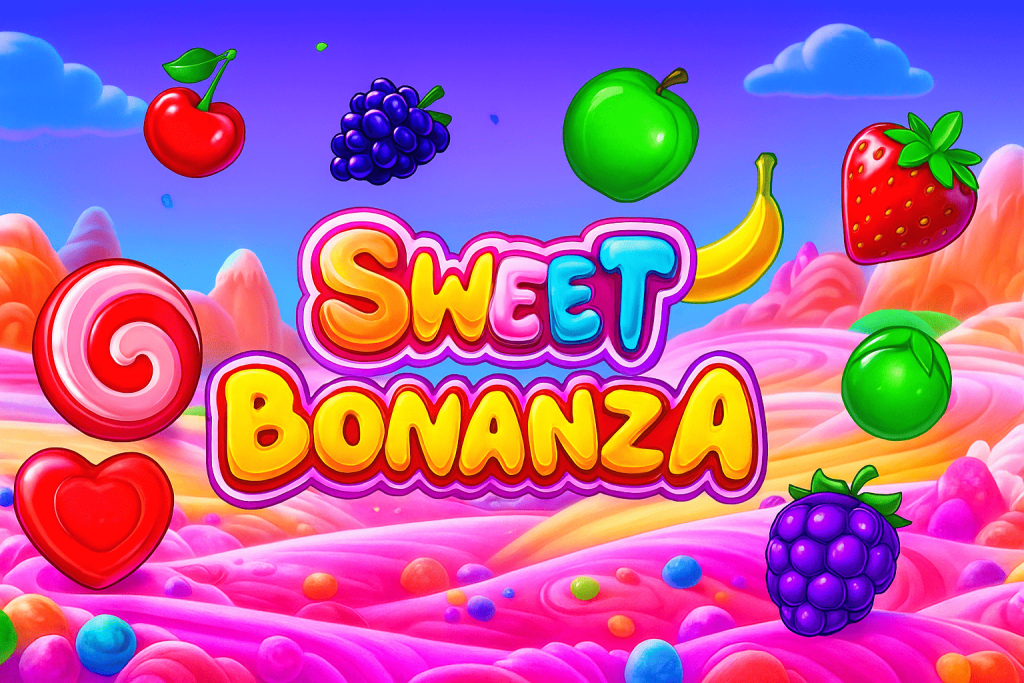 promujący darmową grę demo Sweet Bonanza online